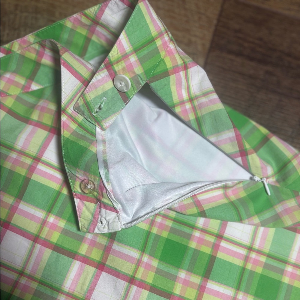 EP Pro Plaid Golf Skort Size 10 Preppy Country Club Pink Green - Picture 3 of 10